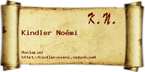 Kindler Noémi névjegykártya
